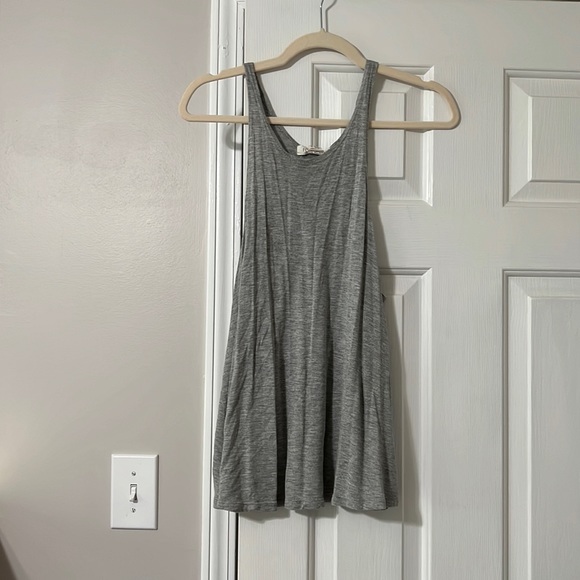 Gray high neck tank top. - Picture 1 of 3